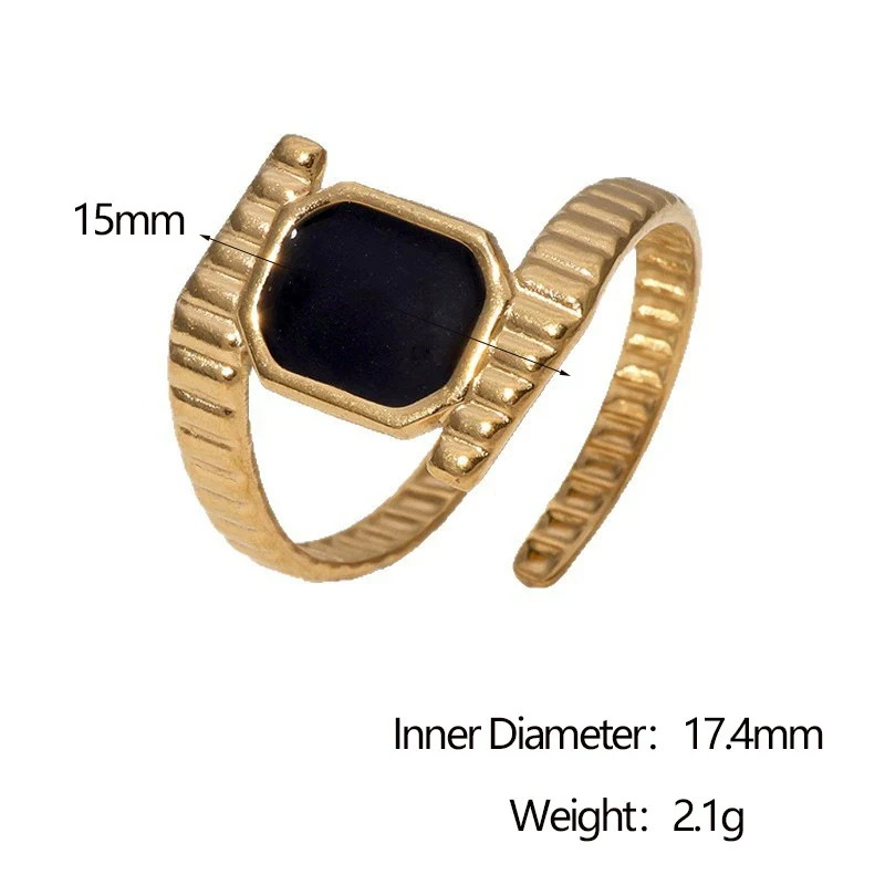 Wholesale Women's Simple Geometric Stainless Steel Electroplated Open Ring Hand Jewelry - Image 8