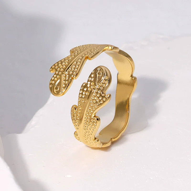 Wholesale Women's Simple Geometric Stainless Steel Electroplated Open Ring Jewelry - Image 2