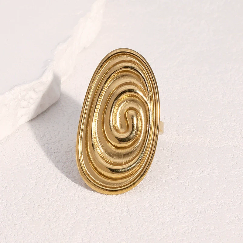 Wholesale Women's Simple Geometric Stainless Steel Open Ring With Electroplating - Image 2