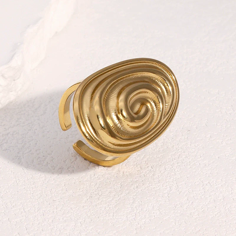 Wholesale Women's Simple Geometric Stainless Steel Open Ring With Electroplating - Image 4