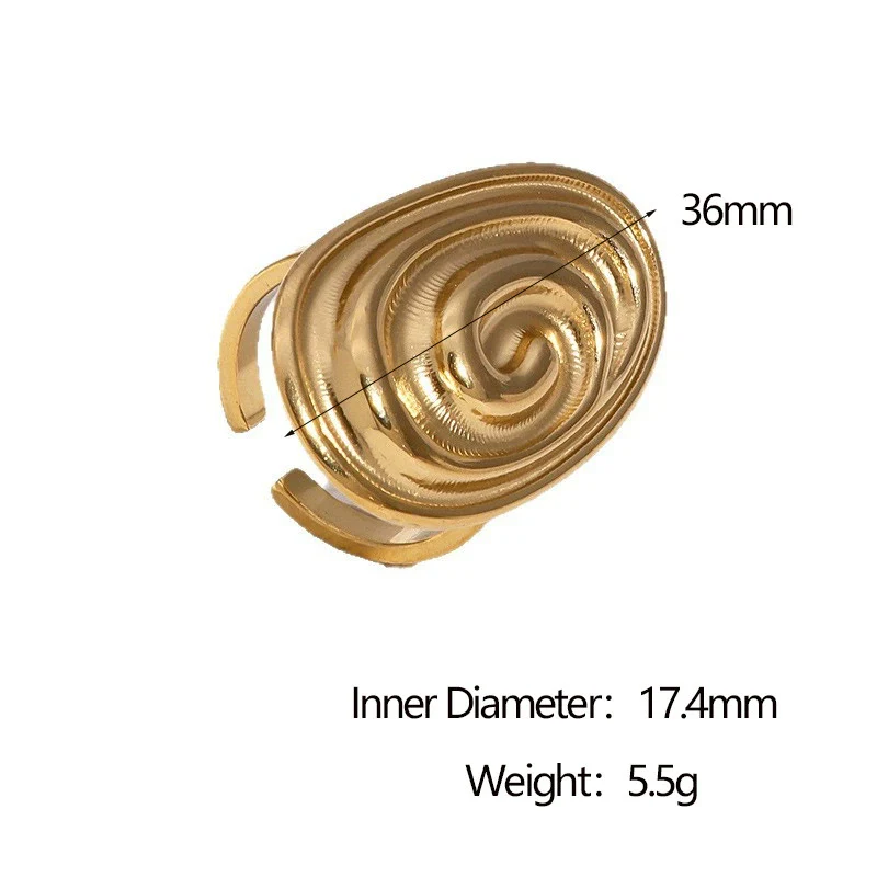 Wholesale Women's Simple Geometric Stainless Steel Open Ring With Electroplating - Image 5