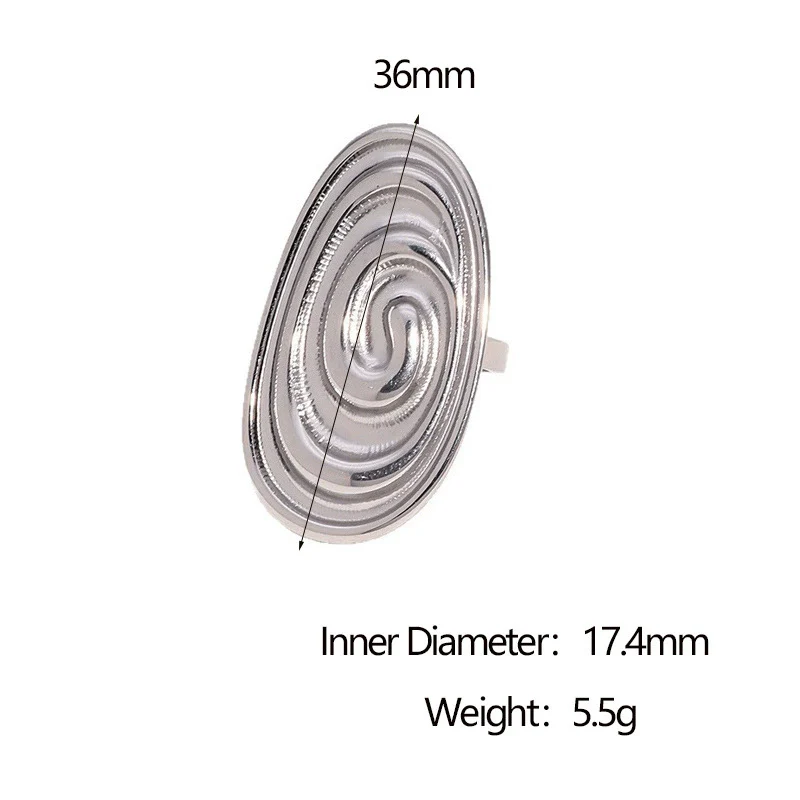 Wholesale Women's Simple Geometric Stainless Steel Open Ring With Electroplating - Image 6