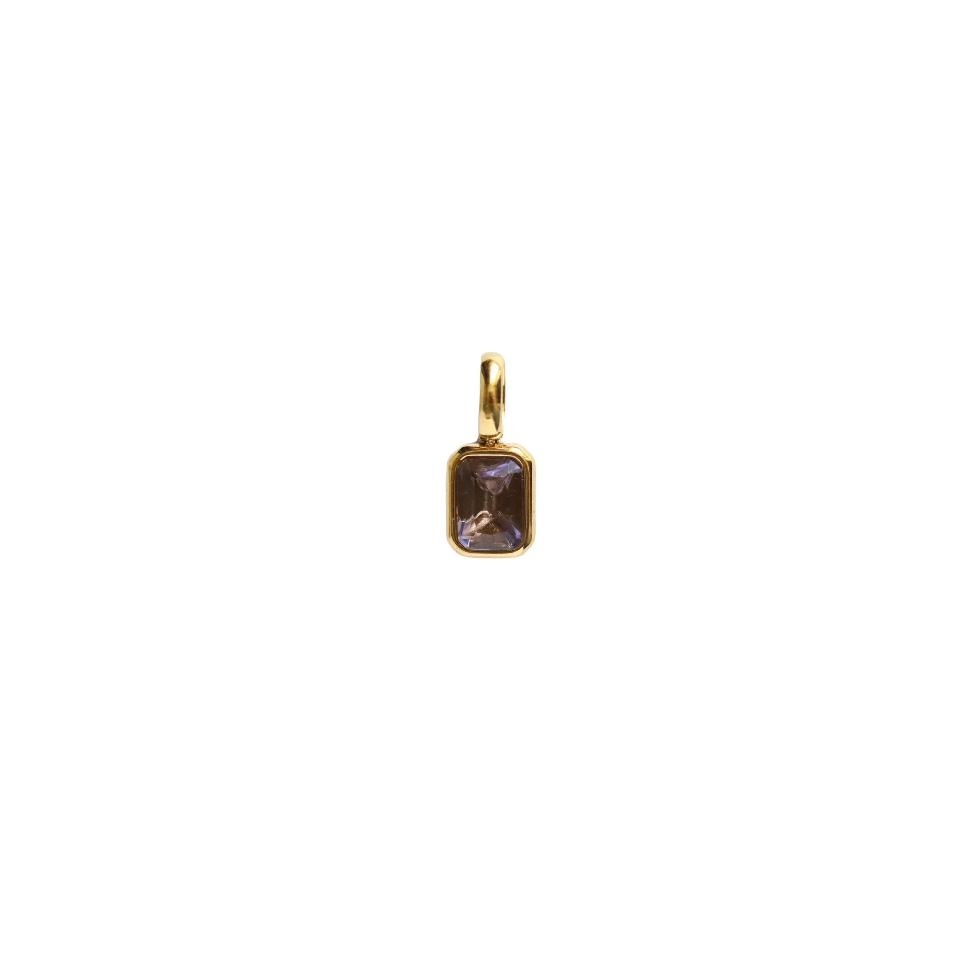 Wholesale Women's Simple Geometric Titanium Steel Necklace With Mixed Gemstone Setting And Diamond Setting Pendant - Image 7