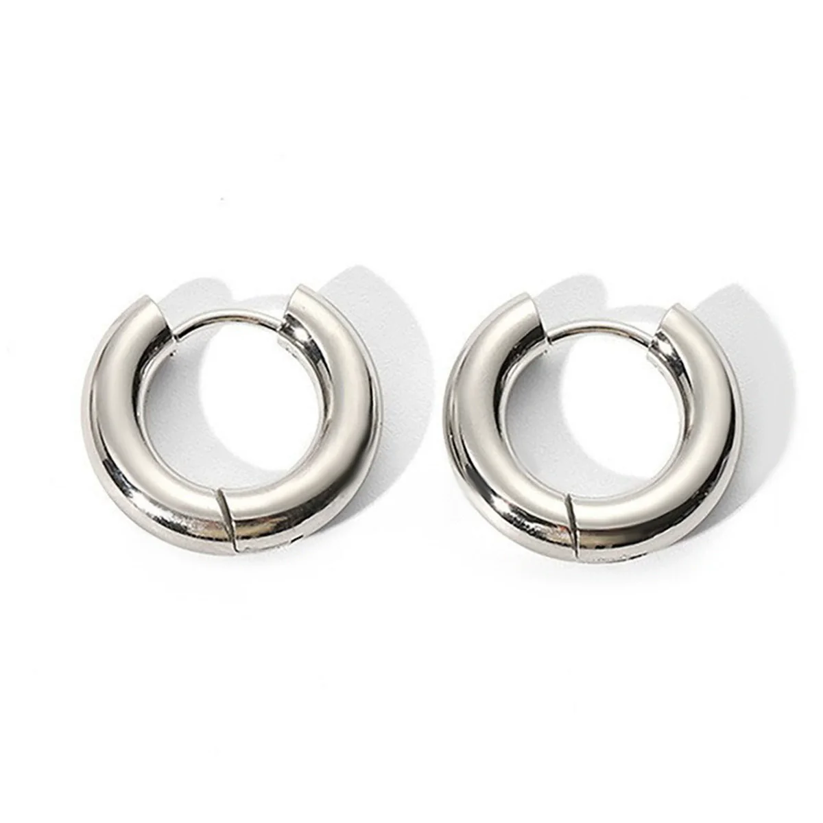 Wholesale Women's Simple Glossy Heartshaped Geometric Stainless Steel Polished Earrings - Image 5