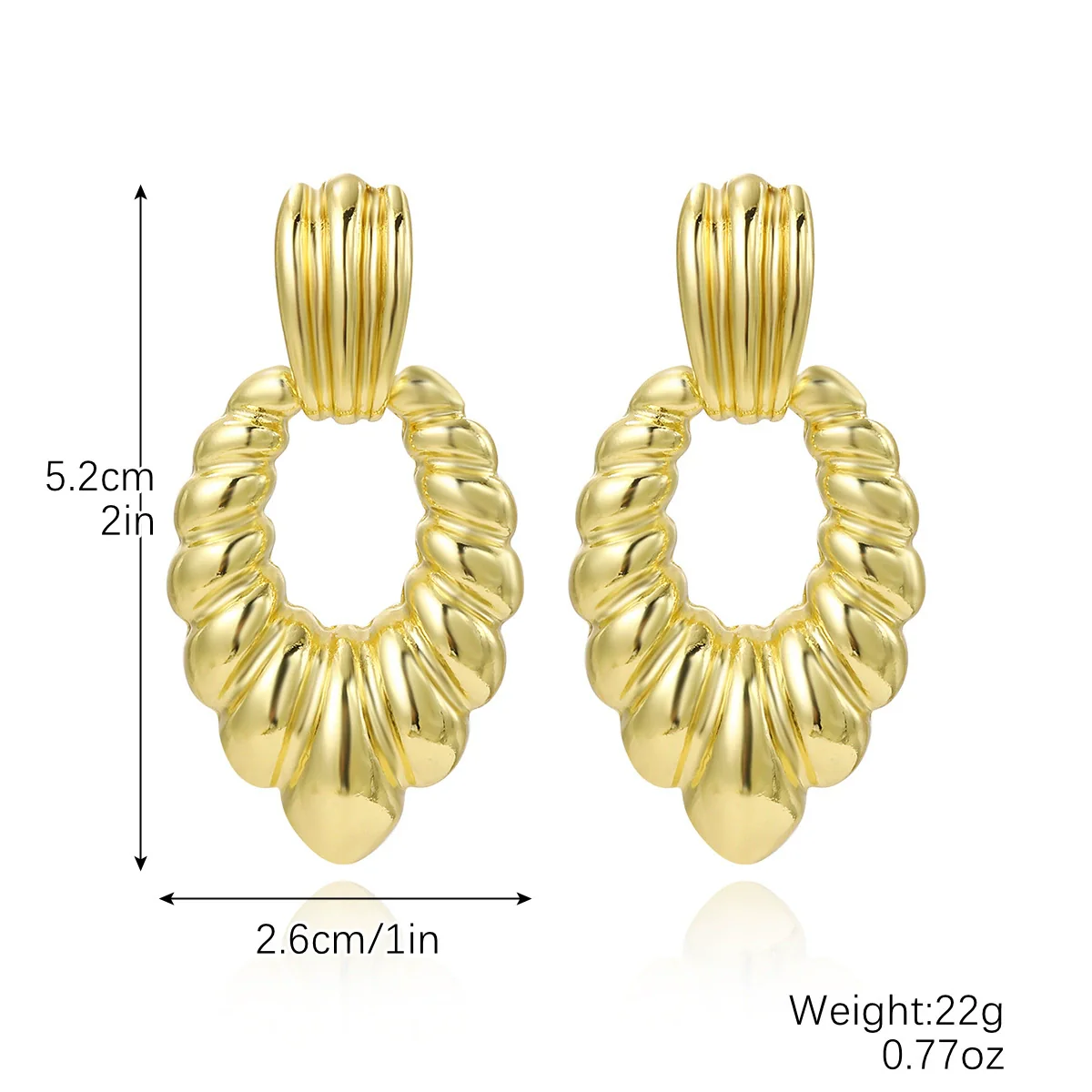 Wholesale Women's Simple Light Luxury Niche Knotted Metal Geometric Earrings With Electroplating - Image 5