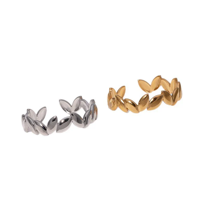 Wholesale Women's Simple Style Stainless Steel Electroplated Flower Shape Open Ring Hand Jewelry - Image 5