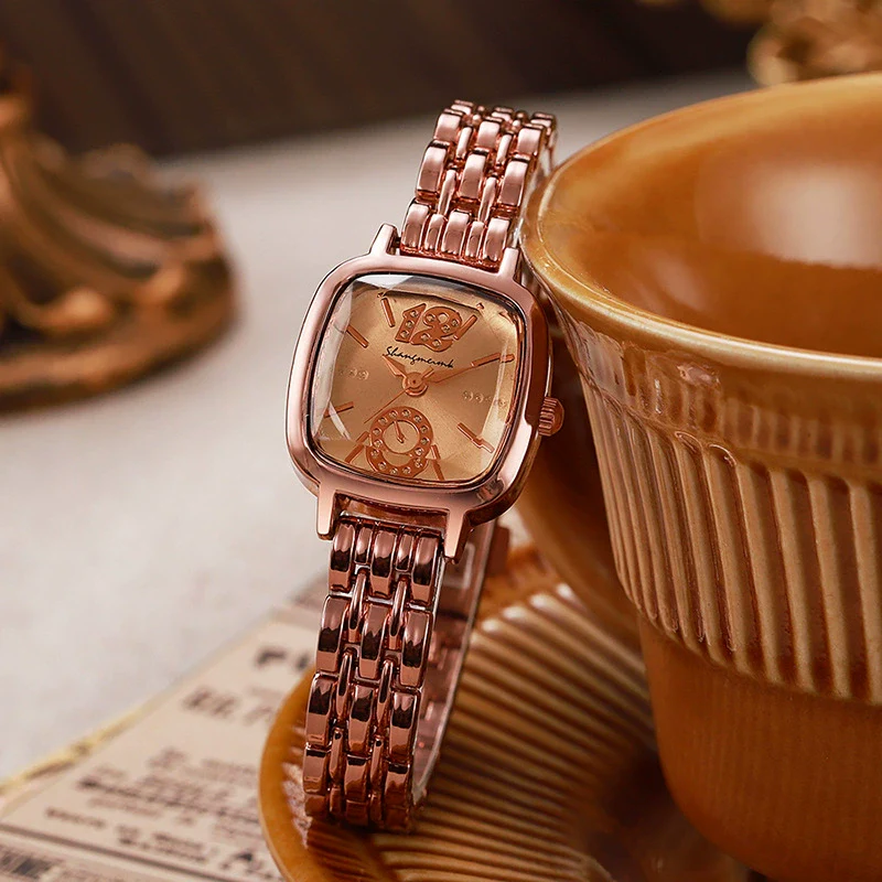 Wholesale Women's Square Metal And Stainless Steel Band Fashion Quartz Watch - Image 4
