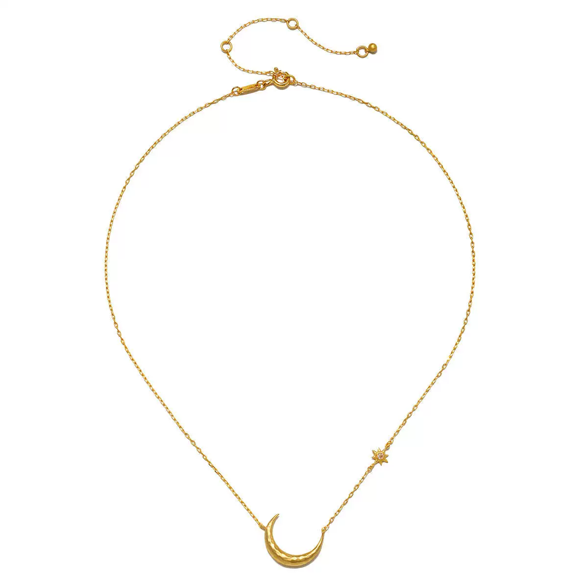 Wholesale Women's Stacking Style Sun Moon Zircon Stainless Steel Pendant Necklace With Dripping Oil And Electroplated 18K Gold Color Retention - Image 7