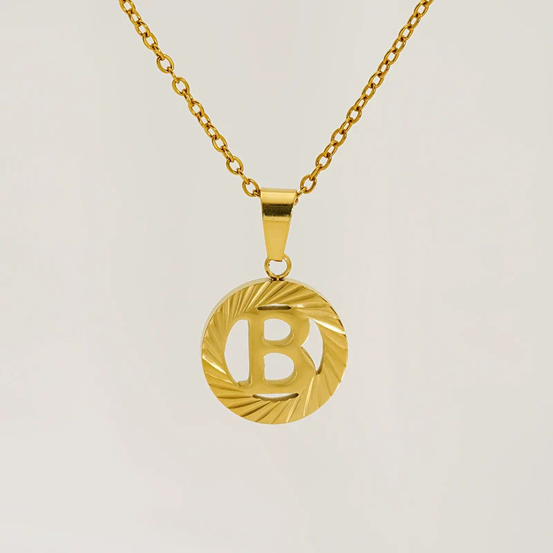 Wholesale Women's Stainless Steel And Titanium Steel Electroplated Round Pattern Letters And Numbers Necklace With Cross Chain - Image 7