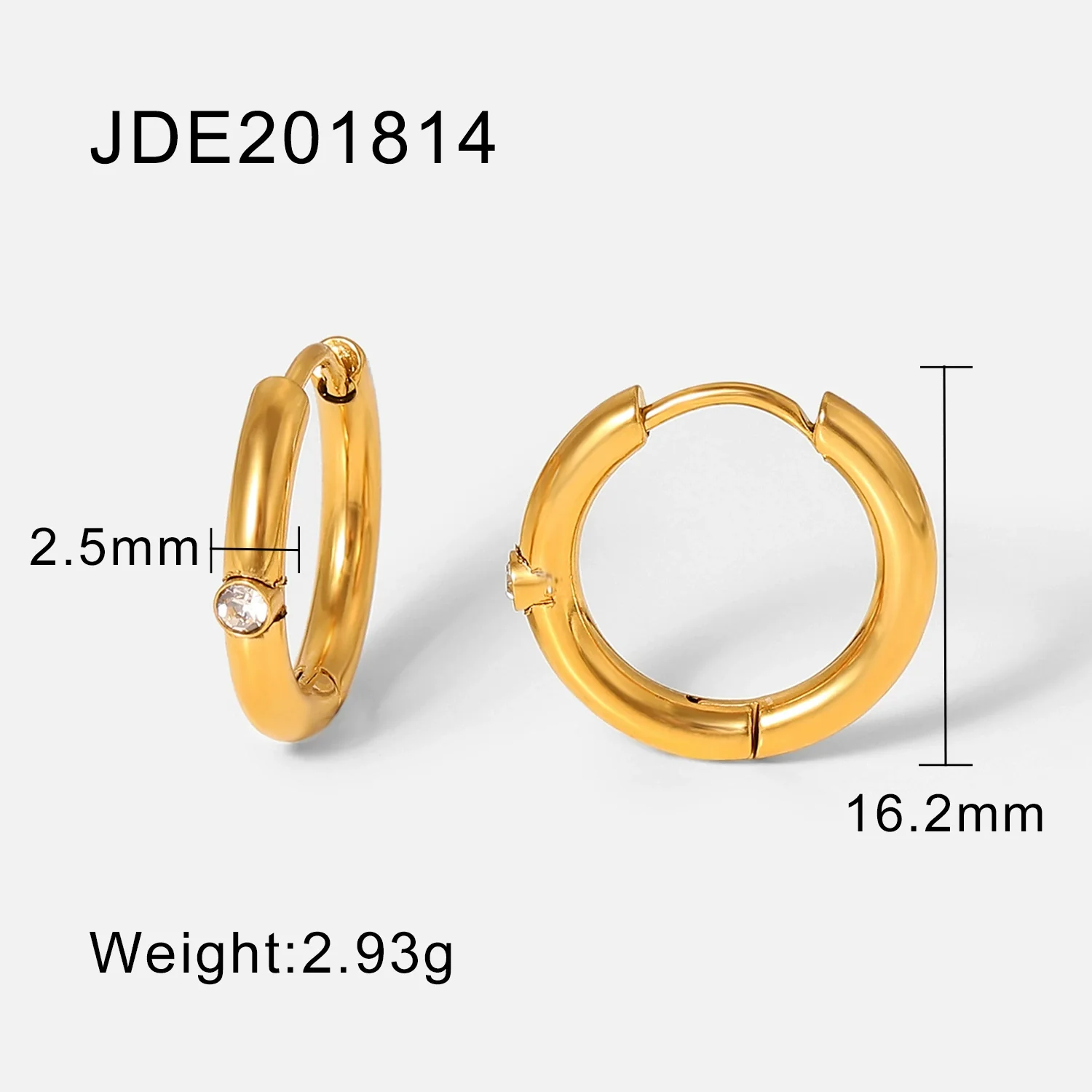 Wholesale Women's Stainless Steel And Titanium Steel Geometric Vacuum Real Gold Plated Earrings - Image 10