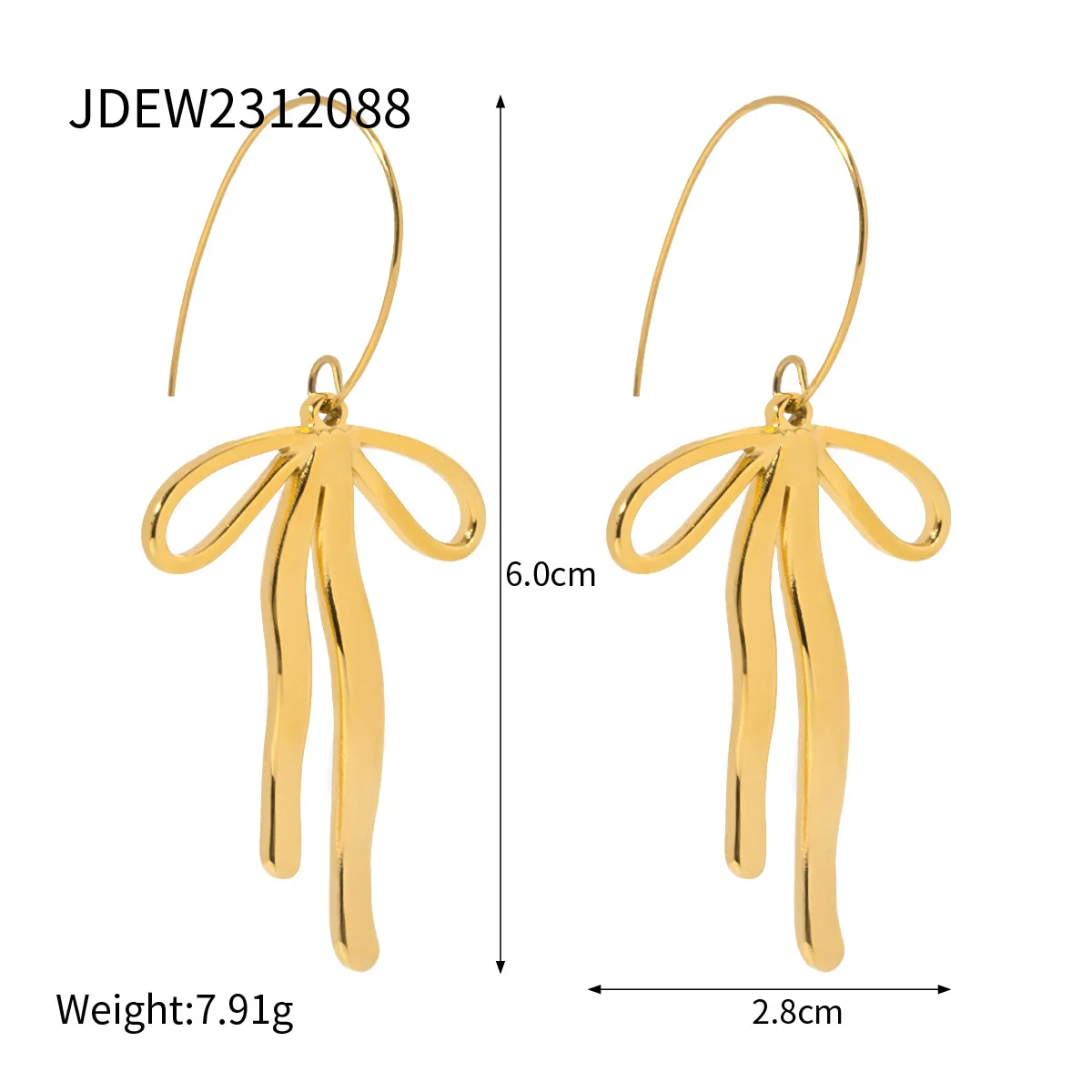Wholesale Women's Stainless Steel And Titanium Steel Geometric Vacuum Real Gold Plated Earrings - Image 12