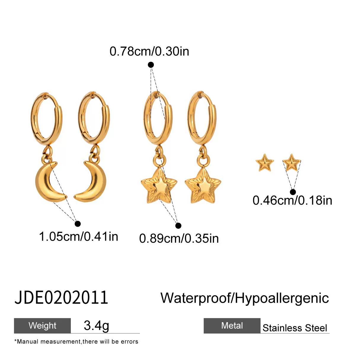 Wholesale Women's Stainless Steel And Titanium Steel Geometric Vacuum Real Gold Plated Earrings - Image 16