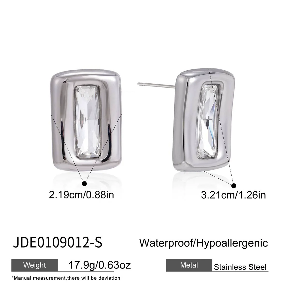 Wholesale Women's Stainless Steel And Titanium Steel Geometric Vacuum Real Gold Plated Earrings - Image 8