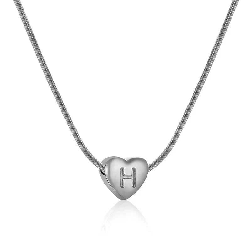 Wholesale Women's 316L Stainless Steel And 316L Stainless Steel Love Necklace With Letter Pendant And Snake Bone Chain Electroplated Fashion Minimalist Style - Image 12