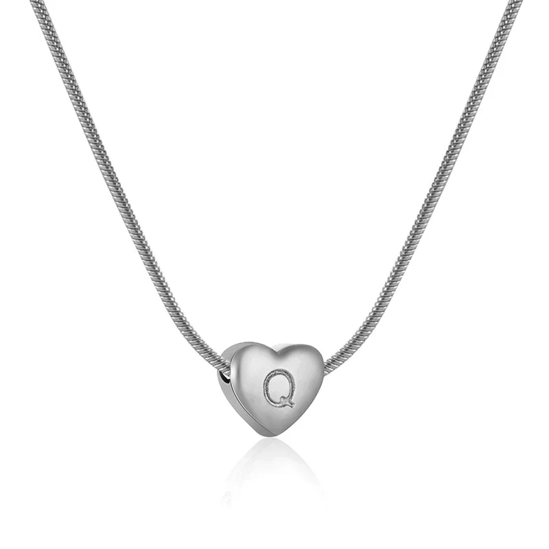 Wholesale Women's 316L Stainless Steel And 316L Stainless Steel Love Necklace With Letter Pendant And Snake Bone Chain Electroplated Fashion Minimalist Style - Image 21