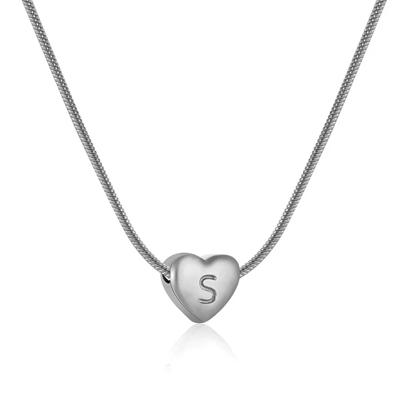 Wholesale Women's 316L Stainless Steel And 316L Stainless Steel Love Necklace With Letter Pendant And Snake Bone Chain Electroplated Fashion Minimalist Style - Image 23