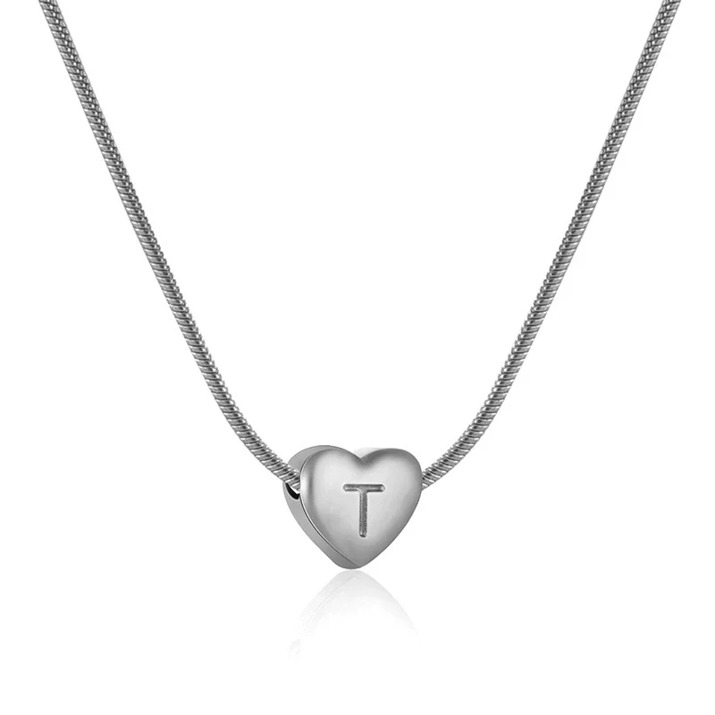 Wholesale Women's 316L Stainless Steel And 316L Stainless Steel Love Necklace With Letter Pendant And Snake Bone Chain Electroplated Fashion Minimalist Style - Image 24