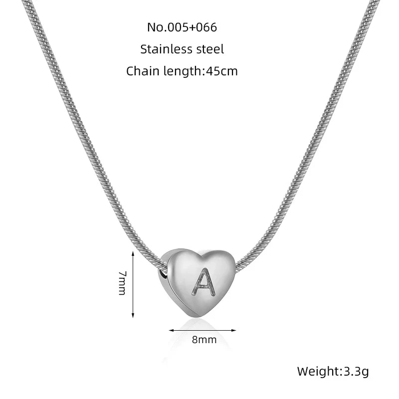 Wholesale Women's 316L Stainless Steel And 316L Stainless Steel Love Necklace With Letter Pendant And Snake Bone Chain Electroplated Fashion Minimalist Style - Image 4