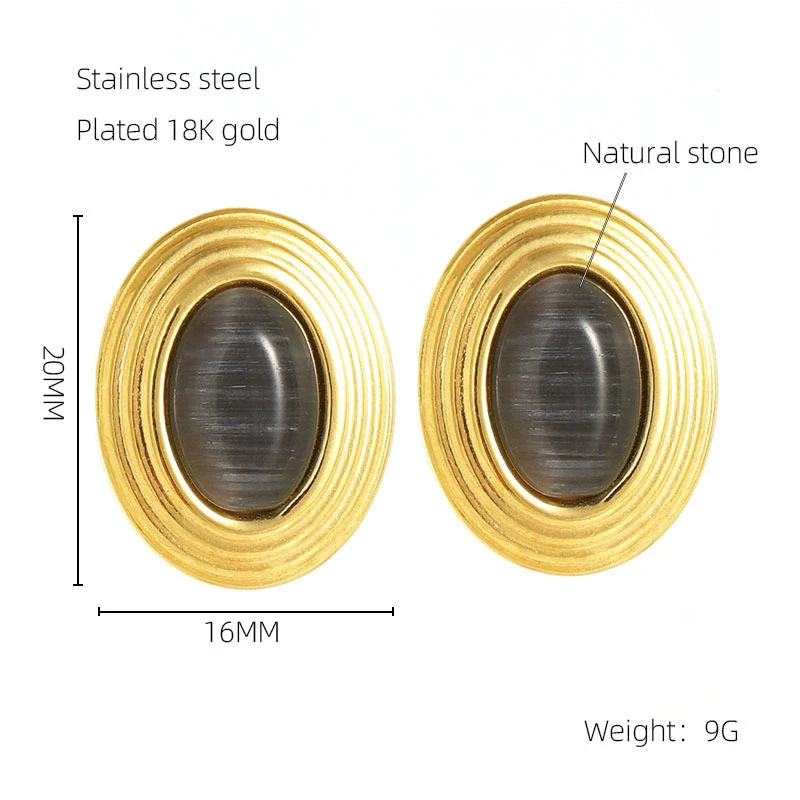 Wholesale Women's 316L Stainless Steel Earrings With Geometric Design And Electroplating Treatment - Image 7