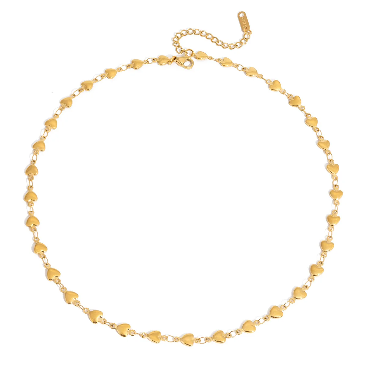 Wholesale Women's Stainless Steel Electroplated 18K Gold Necklace With Fivepointed Star Cut Out Fourleaf Clover Heart And Round Beads - Image 5