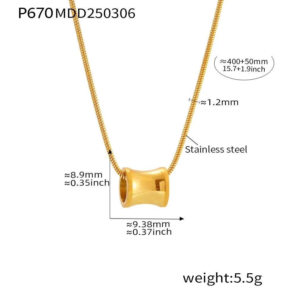 Wholesale Women's Stainless Steel Electroplated Ferris Wheel Cshaped Earrings And Necklace Jewelry - Image 6