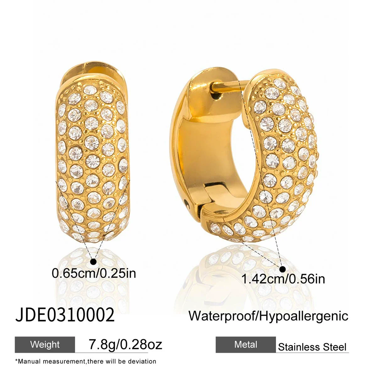 Wholesale Women's Stainless Steel Geometric Circle Pattern Vacuum Plated Earrings - Image 7