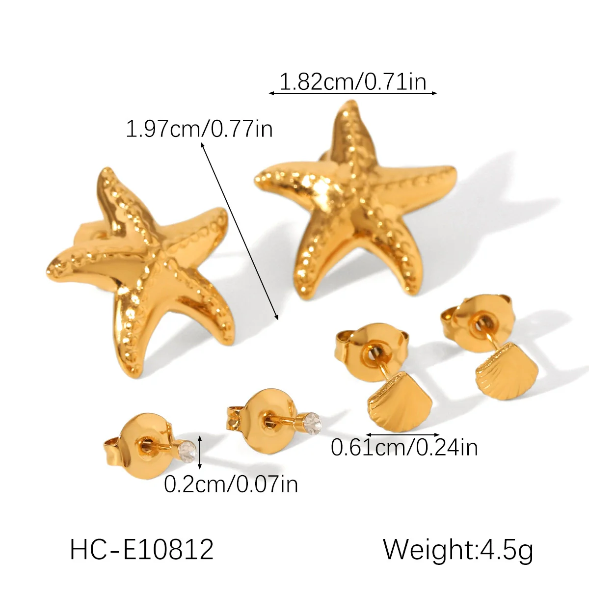 Wholesale Women's Stainless Steel Geometric Earrings Set With Pvd Furnace Vacuum Real Gold Plating - Image 8