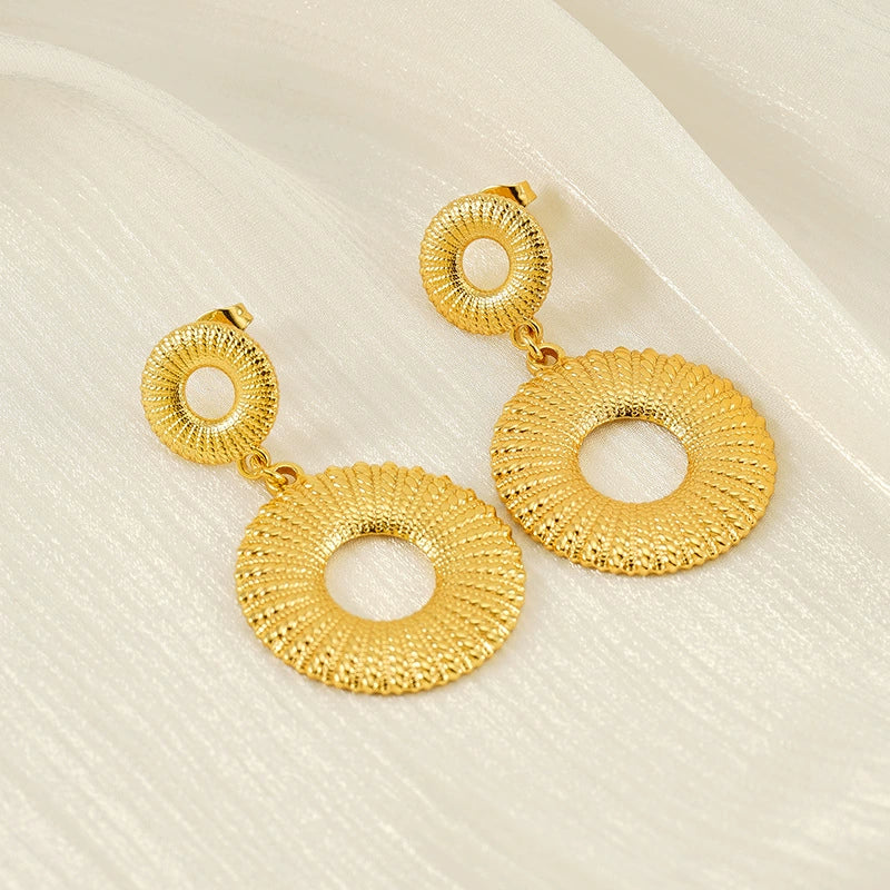 Wholesale Women's 316L Stainless Steel Geometric Earrings With Electroplating - Image 3