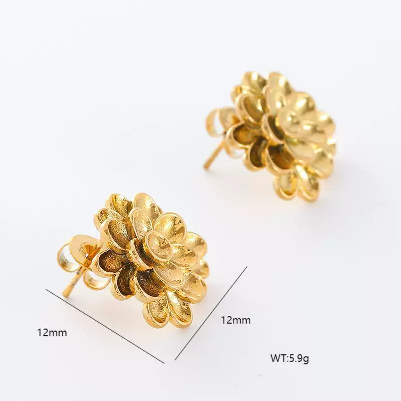 Wholesale Women's Stainless Steel Geometric Earrings With Electroplating And Cream Sweet Girl Style - Image 3