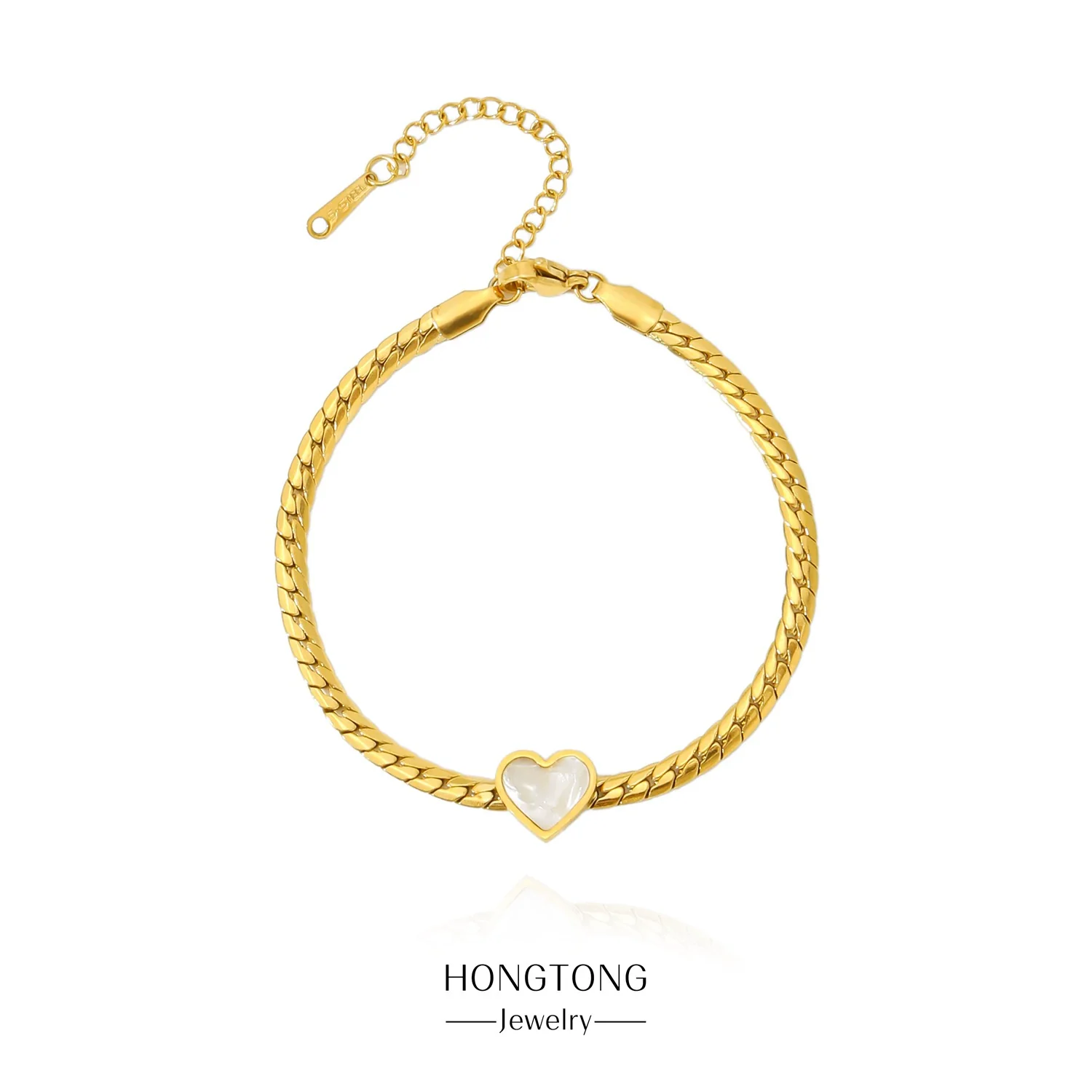 Wholesale Women's Stainless Steel Geometric Love Blade Bracelet With Electroplating Treatment Light Luxury And Simple Fashion Style