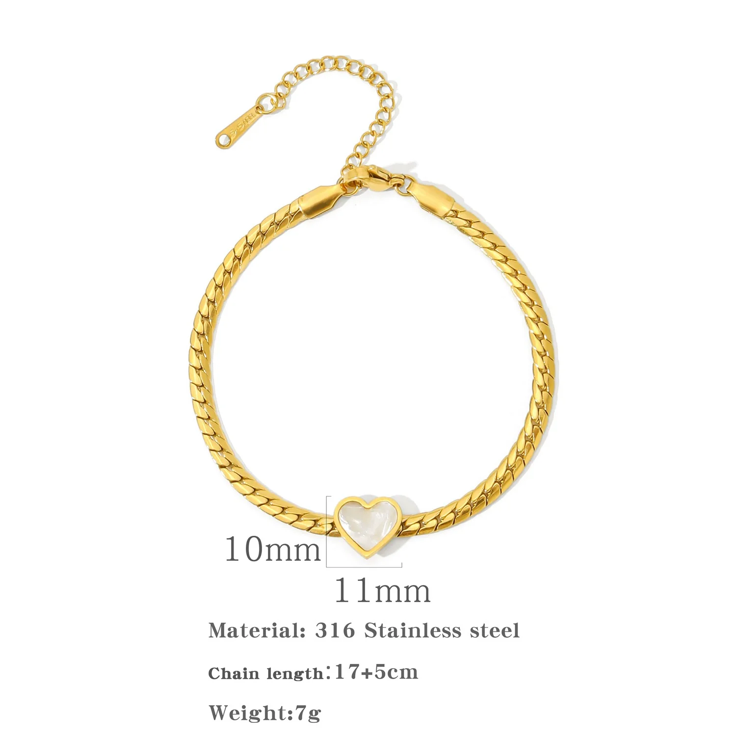 Wholesale Women's Stainless Steel Geometric Love Blade Bracelet With Electroplating Treatment Light Luxury And Simple Fashion Style - Image 6