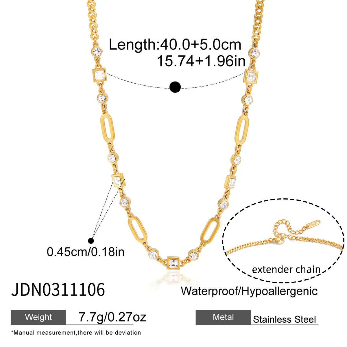 Wholesale Women's Stainless Steel Geometric Necklace With Pvd Furnace Vacuum Real Gold Plating - Image 7