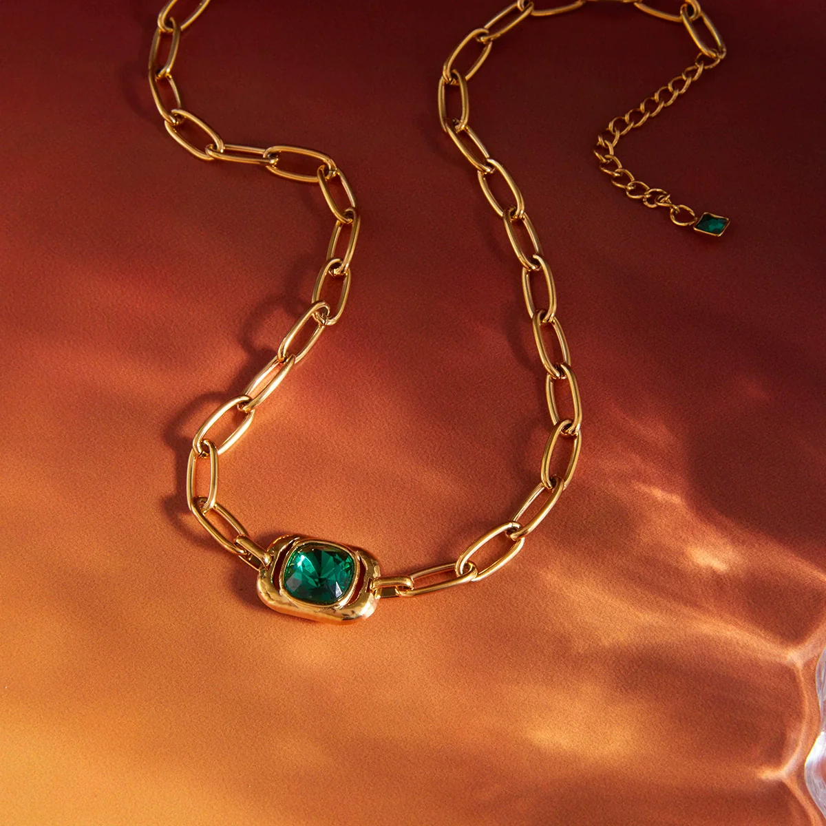 Wholesale Women's Stainless Steel Geometric Necklace With Vacuum Real Gold Plating In Pvd Furnace - Image 4