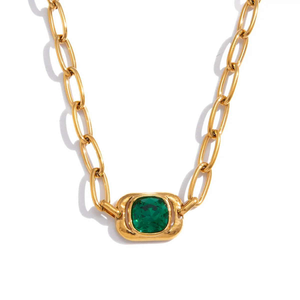 Wholesale Women's Stainless Steel Geometric Necklace With Vacuum Real Gold Plating In Pvd Furnace - Image 5