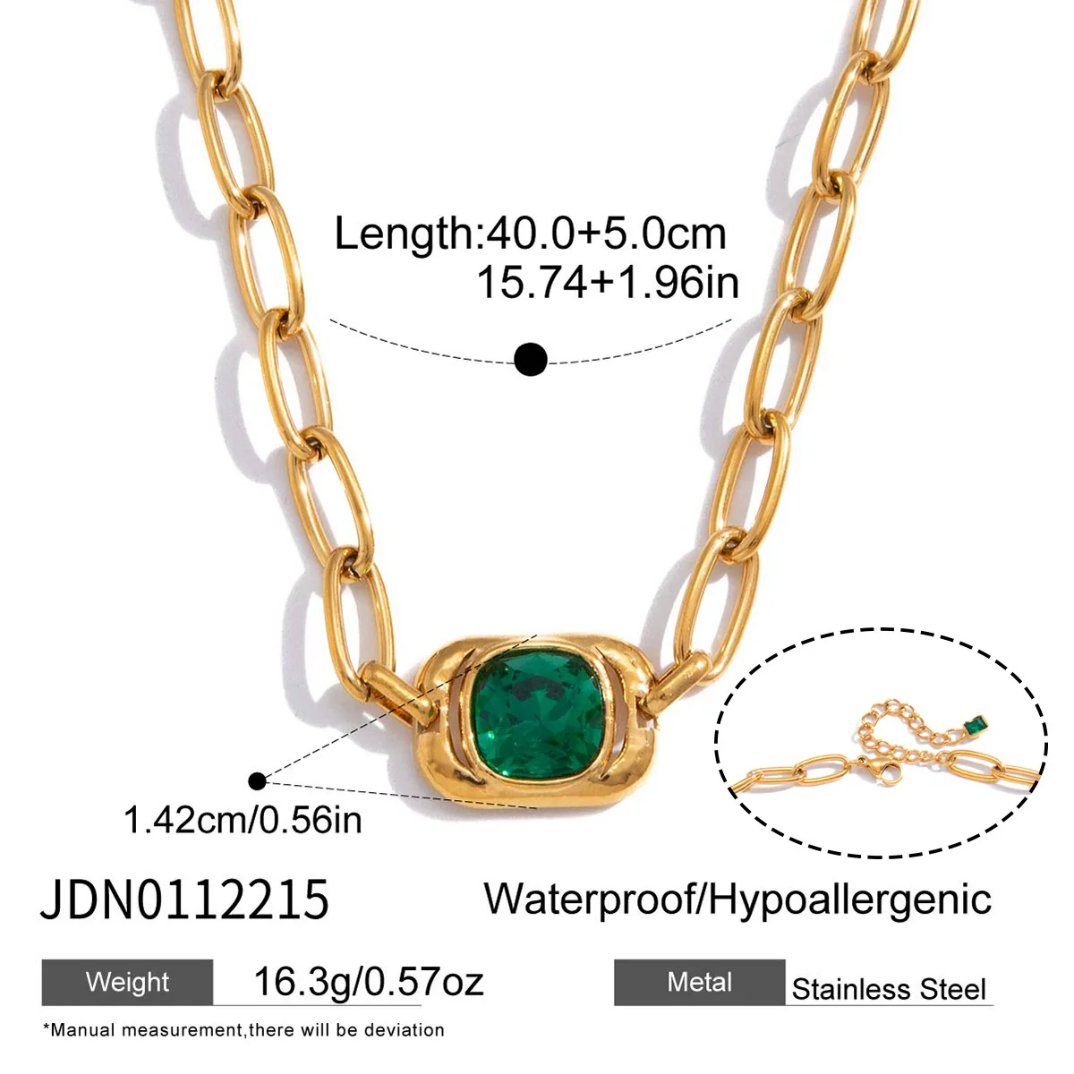 Wholesale Women's Stainless Steel Geometric Necklace With Vacuum Real Gold Plating In Pvd Furnace - Image 6