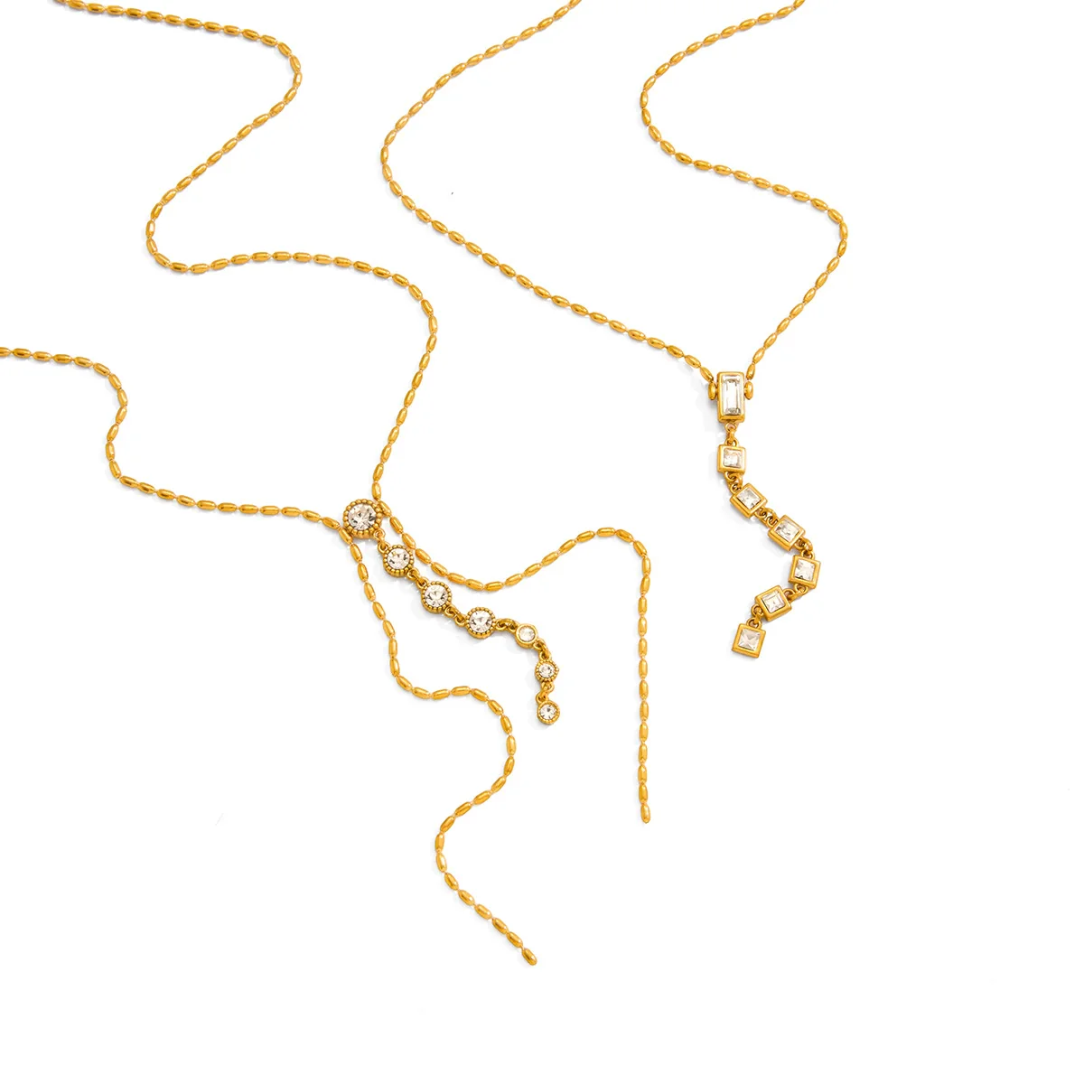 Wholesale Women's Stainless Steel Geometric Necklace With Vacuum Real Gold Plating In Pvd Furnace - Image 5