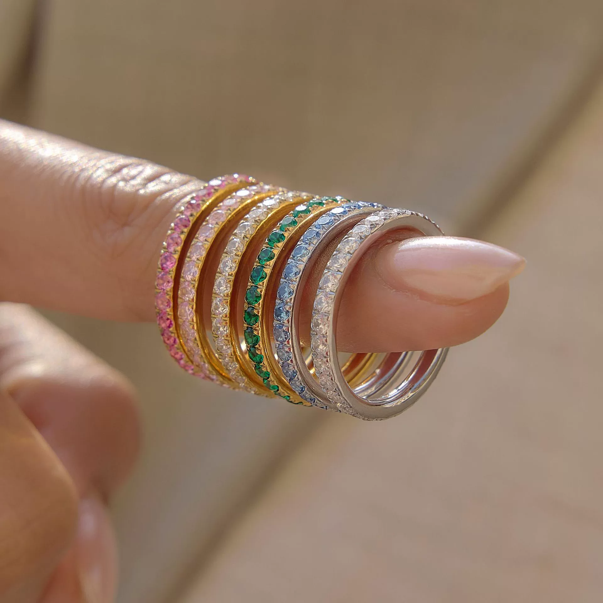Wholesale Women's Stainless Steel Geometric Ring With Vacuum Real Gold Plating In Pvd Furnace - Image 2