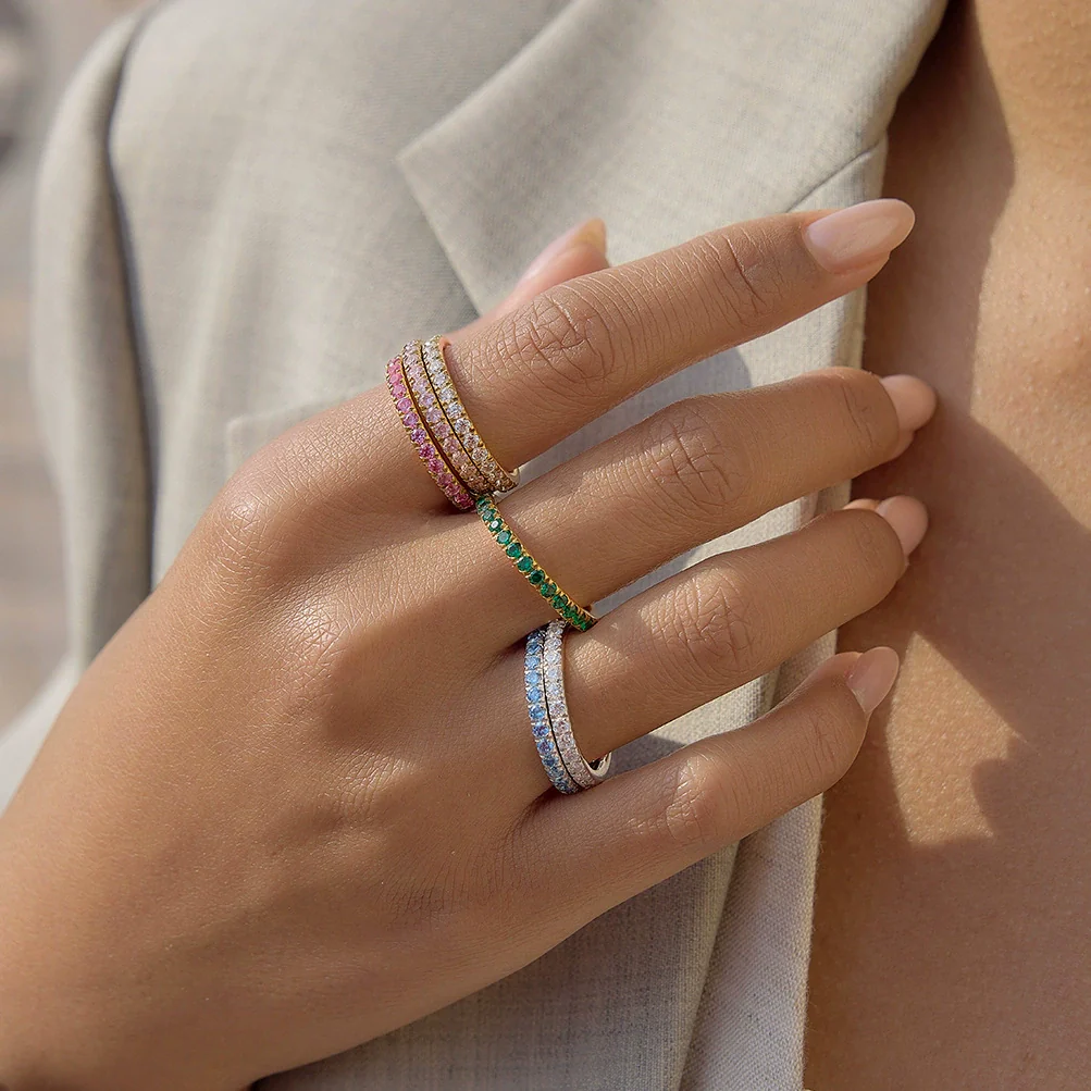 Wholesale Women's Stainless Steel Geometric Ring With Vacuum Real Gold Plating In Pvd Furnace - Image 4