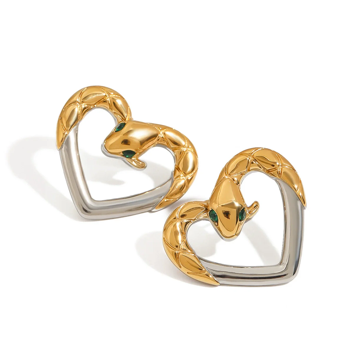 Wholesale Women's Stainless Steel Geometric Snake Earrings With Electroplating Jewelry - Image 5