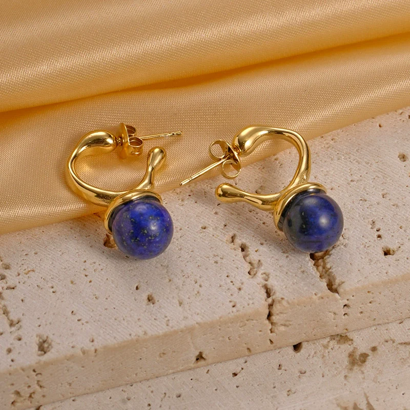 Wholesale Women's Stainless Steel Geometric Vintage Fashion Electroplated Earrings - Image 4