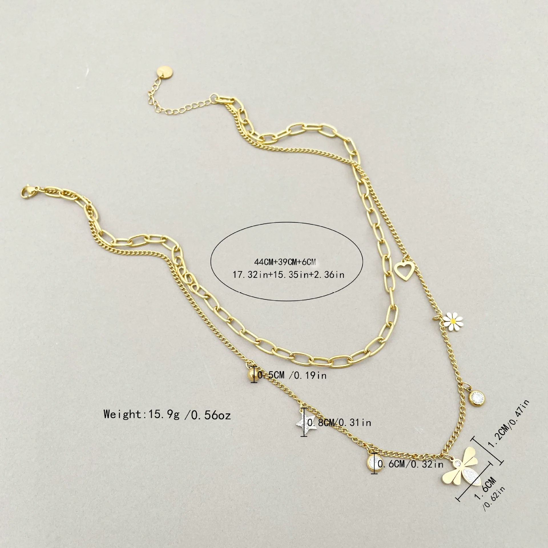 Wholesale Women's Stainless Steel Goldplated Fashion Flower Necklace With Electroplating Treatment - Image 7