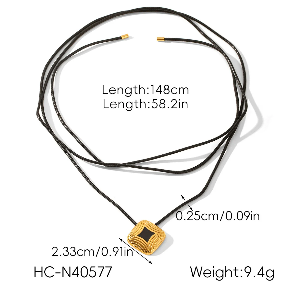 Wholesale Women's Stainless Steel Heart Geometric Pendant Necklace With Wax Rope Chain Electroplated - Image 8