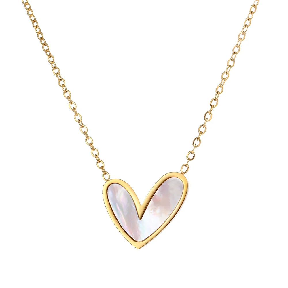 Wholesale Women's Stainless Steel Heart Ochain Necklace With Geometric Pattern And Electroplating Light Luxury Style - Image 5