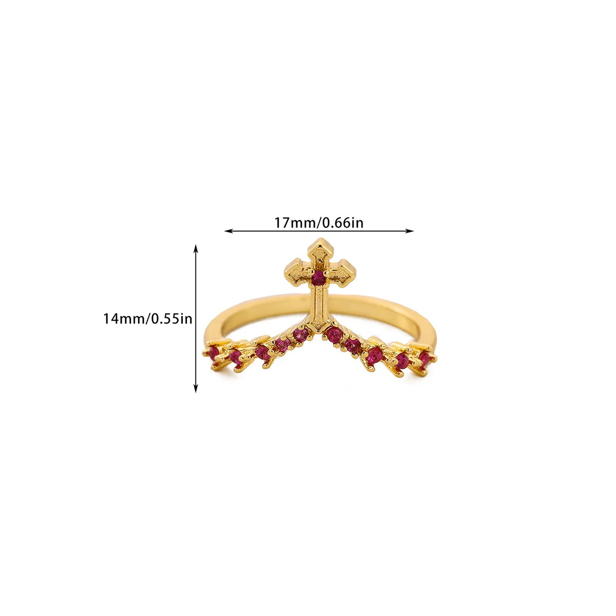 Wholesale Women's Stainless Steel Imitation Pearl Multilayer Zircon 18K Gold Plated Heart Shape Geometric Inlaid With Gold Open Ring - Image 6