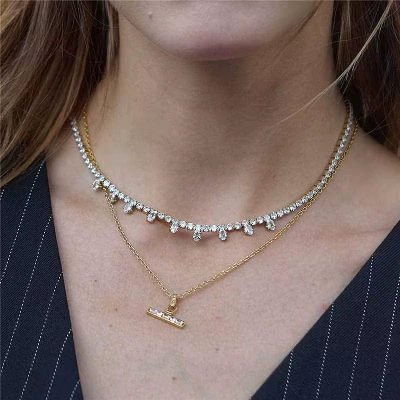 Wholesale Women's Stainless Steel Jewelry Set With Geometric Style Pvd Furnace Vacuum Real Gold Plating Including Earrings And Necklaces - Image 3
