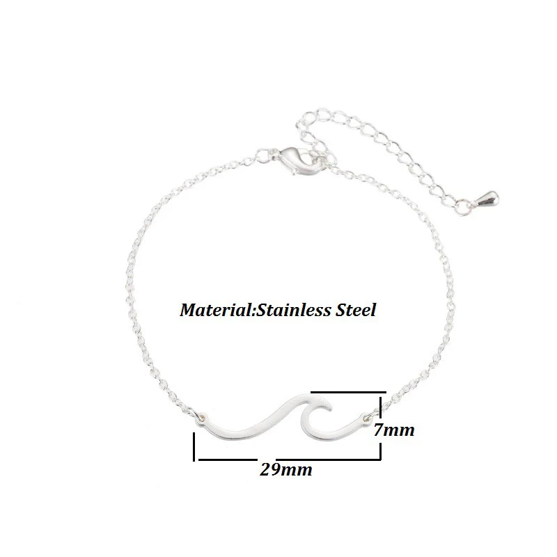 Wholesale Women's Stainless Steel Ocean Wave Irregular Geometric Hollow Electroplated Bracelet - Image 3