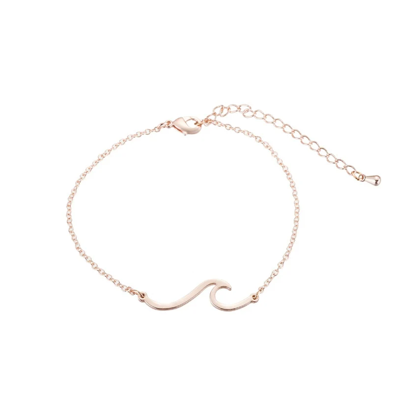 Wholesale Women's Stainless Steel Ocean Wave Irregular Geometric Hollow Electroplated Bracelet - Image 8