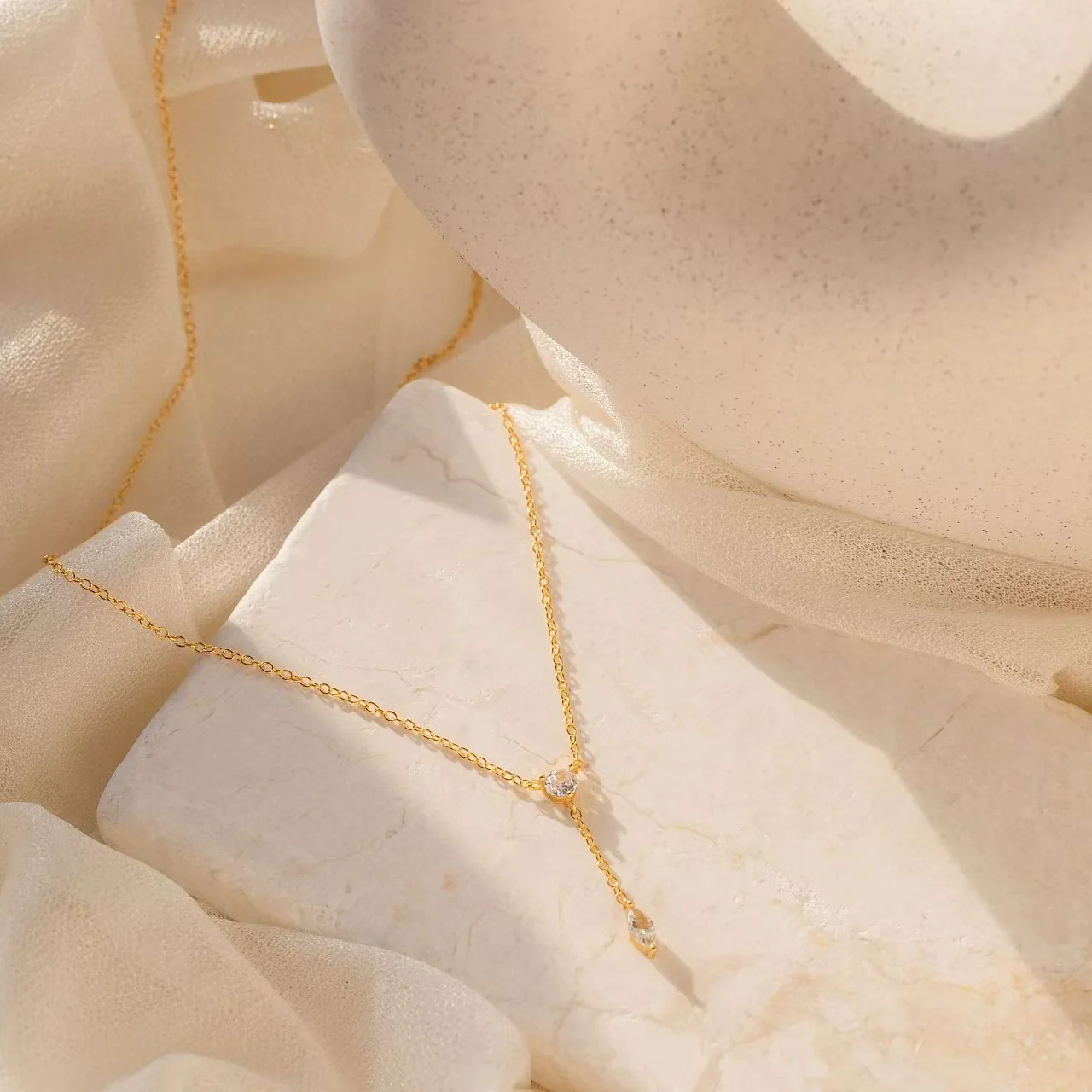 Wholesale Women's Sterling Silver 925 Silver Yshaped Necklace With Drop Shape Letters Numbers Text Pattern 14K Gold Plated And Zirconia Design - Image 6