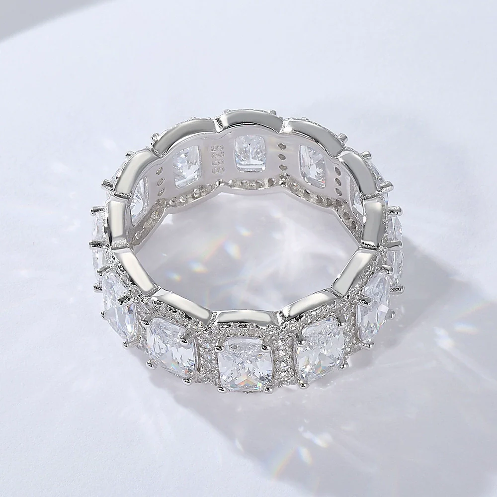 Wholesale Women's Sterling Silver Geometric Diamond Ring And Bracelet - Image 4