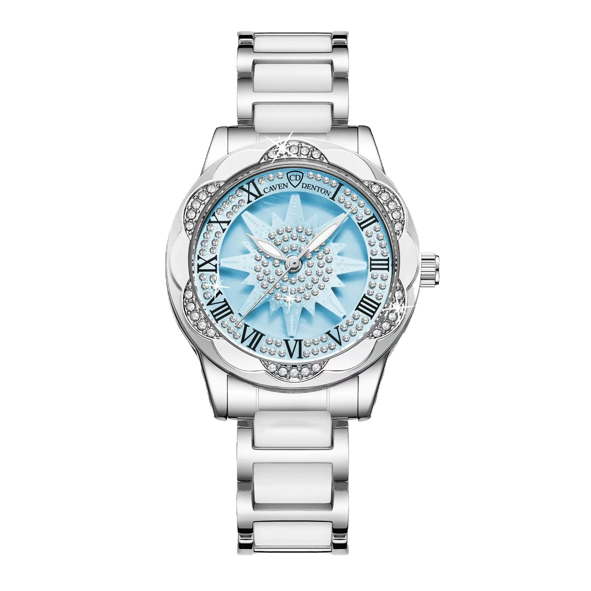Wholesale Women's Sunflower Ceramic Quartz Watch With Alloy Strap Stainless Steel Buckle Mineral Reinforced Glass Mirror Round Dial And Spiral Crown - Image 4